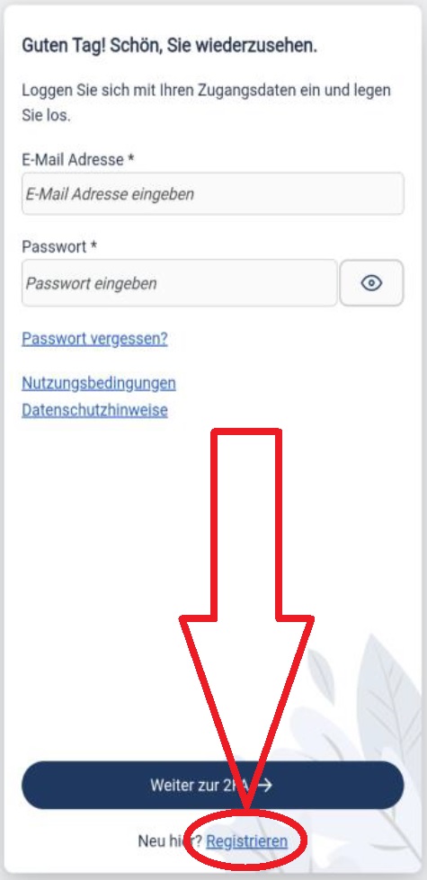 Beihilfe_App_Registirerung Bild Registrierung